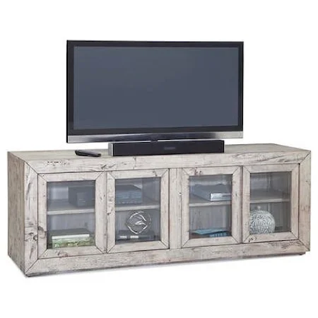 Rustic 72" Media Chest with Glass Doors